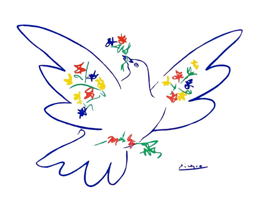 Dove of peace - PABLO PICASSO from Fine Art, Prodi Art, PABLO PICASSO, pencil drawing, drawing, love, peace, dove
