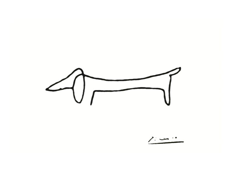 A3 A2 A1 Sizes Dog Sketch by Picasso Wall Art Print 
