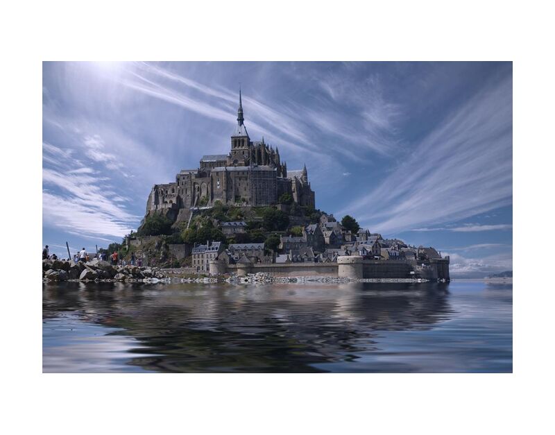 Le Mont-Saint-Michel from Aliss ART, Prodi Art, touristic, Mont Saint Michel, monastery, landmark, historic, gothic, fortress, fort, cathedral, chateau, ancient, water, old, island, France, clouds, church, architecture