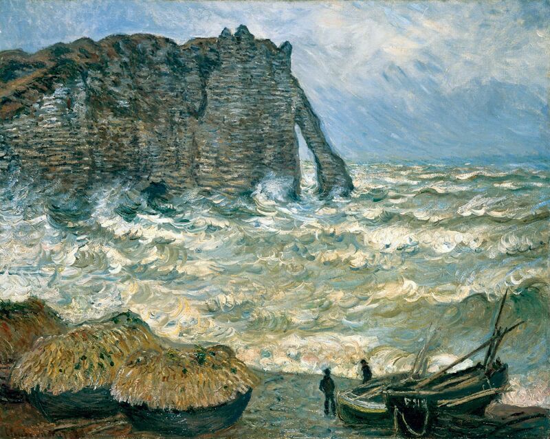 Mer agitée à Étretat - CLAUDE MONET 1883 de Beaux-arts Decor Image