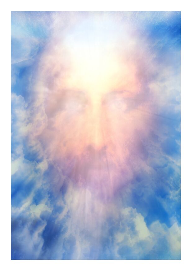 The Messiah in glory from Adam da Silva, Prodi Art, God, kingdom, Prophet, glory, Messiah, christ, Jesus, smile, paradise, sky, face, blue, clouds