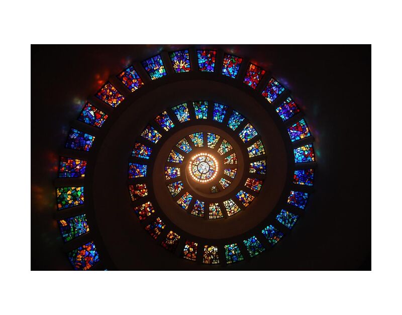 Stained glass from Aliss ART, Prodi Art, stained glass, spiral, pattern, light, color, art, architecture